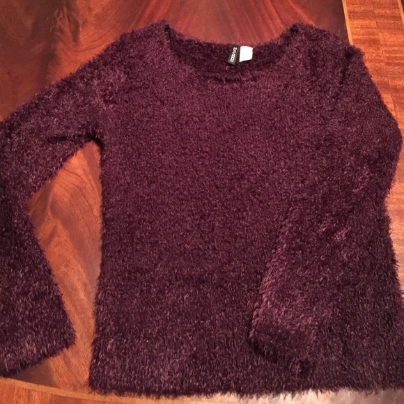 Fuzzy purple sweater