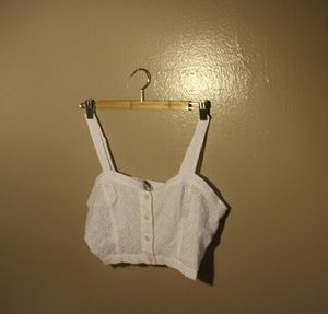 White button up crop top