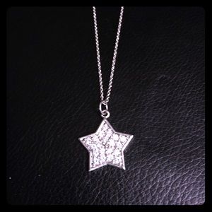 925 sterling silver CZ star necklace