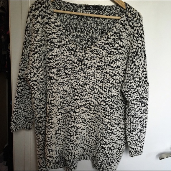 Black and white popcorn sweater.