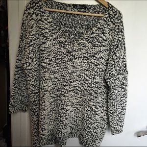 Black and white popcorn sweater.