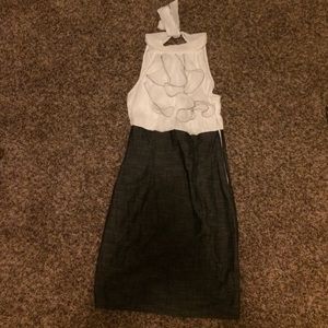 Halter dress / split tone