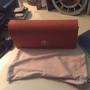 Orange hard case Tory Burch case