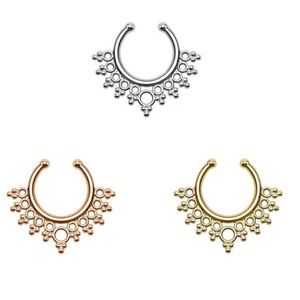 Fake septum nose ring faux