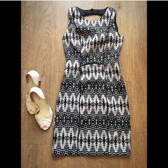H & M Black and White Sheath Dress.  Size 4