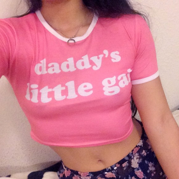 Daddy's Little Gal Crop Top Tee - Picture 3 of 4