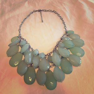The Limited green teardrop bib necklace