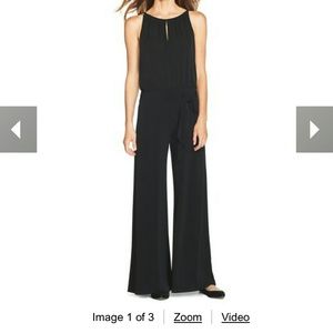 Wide leg black jumpsuit