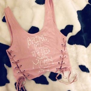 Side Tied Lace Up Crop Top Tank
