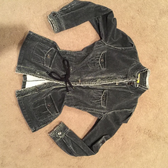 Super cute black/grey jean jacket.  Size 6/8.