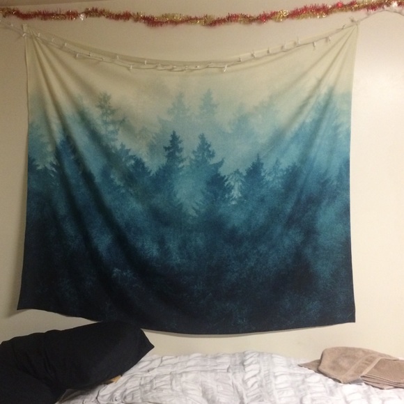 Small water color ombré forest tapestry