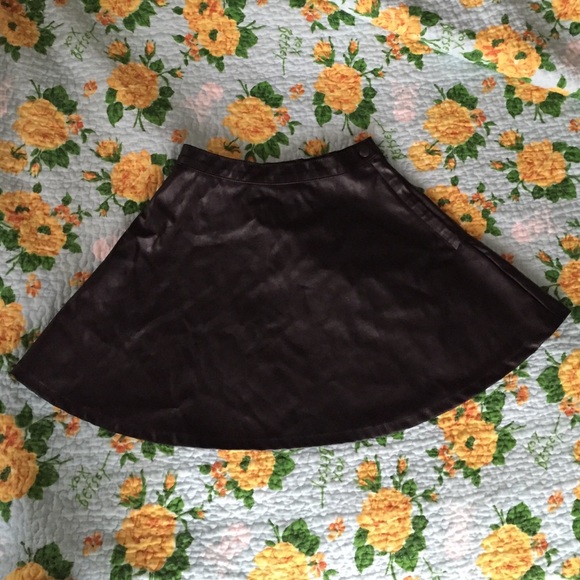 Black pleather American Apparel circle skirt