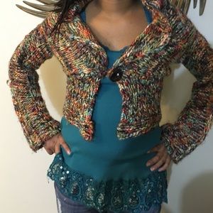 Free People Cropped Multicolor Sweater