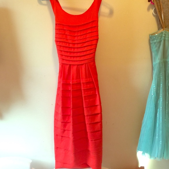Anthropologie Orange/Red dress sz 0