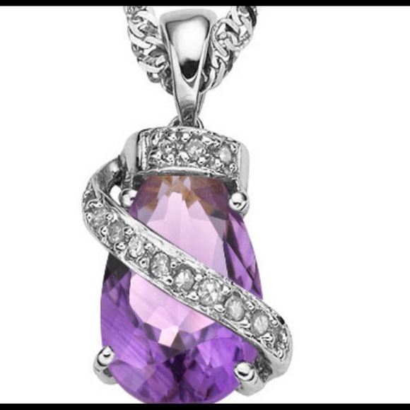 Floral Lavender Amethyst and Diamond Pendant‼️