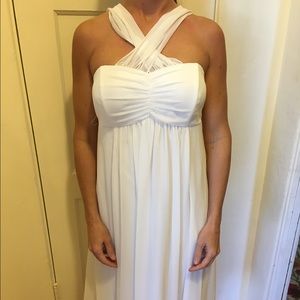 Beautiful strapless white flowing gown