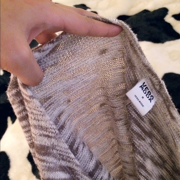 Marbled cream tan beige crop sweater - Picture 3 of 4