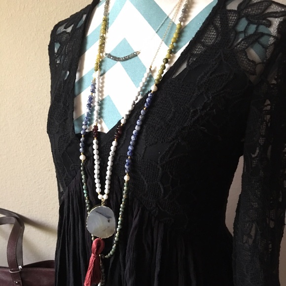 💜bundled Free People lace sleeve dress - Picture 2 of 4