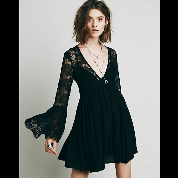 💜bundled Free People lace sleeve dress - Picture 4 of 4