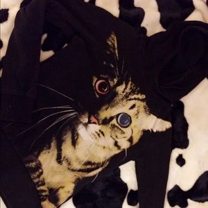 Kitty Cat Long Hoodie / Hoodie Dress