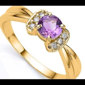 Floral Lavender Amethyst and Diamond Ring‼️
