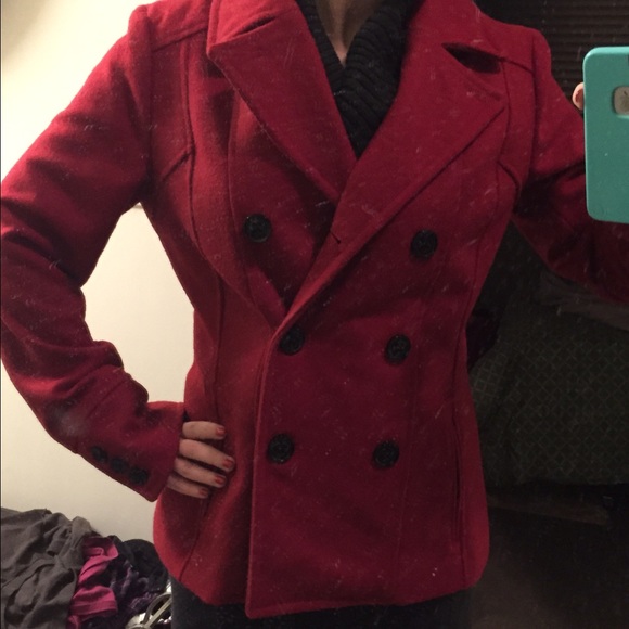 Guess red peacoat size Medium - Picture 3 of 3