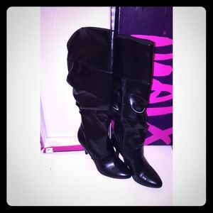 Knee High Kitten Heel Boots