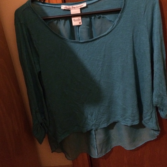 High low blue top