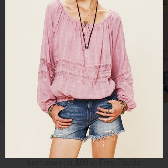 Free People Meadow Bubble Sleeve Top Wisteria