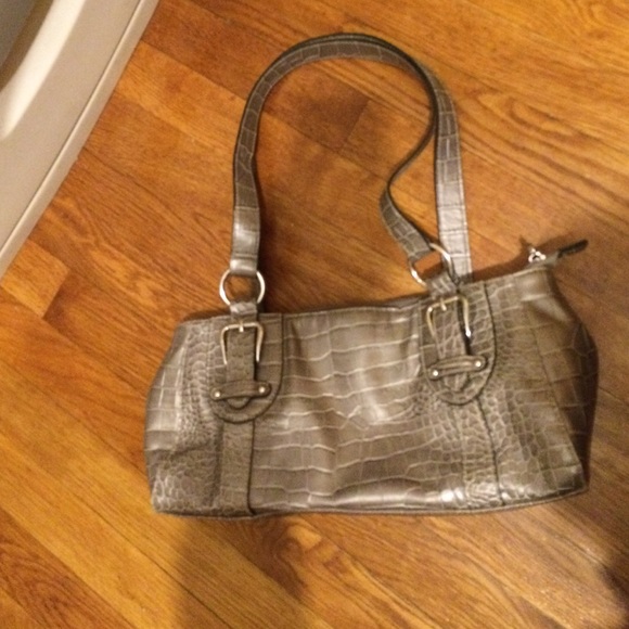 Silver fake snake skin purse