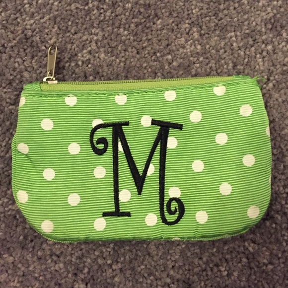 Monogrammed M zip wallet