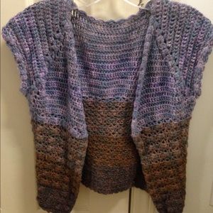 Artisan Multi color Sweater Vest, Hand-dyed  yarns