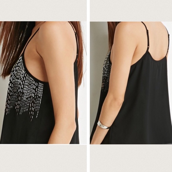 NWT Metallic Embroidered Chiffon Top - Picture 3 of 4