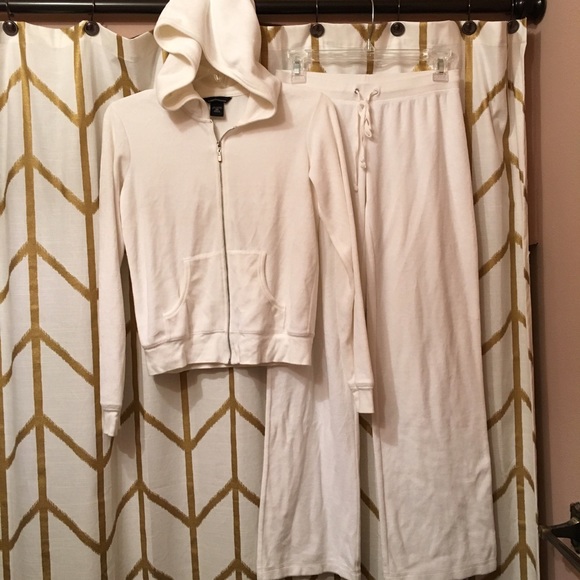 Victoria's Secret Velour Track Suit - Winter White