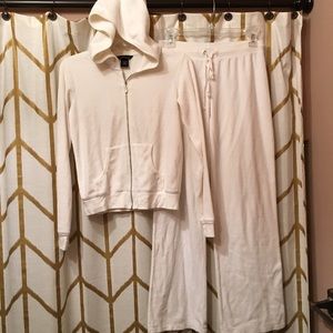 Victoria's Secret Velour Track Suit - Winter White