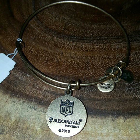 Alex and Ani NY Jets Gold Tone Bracelet - Picture 2 of 2