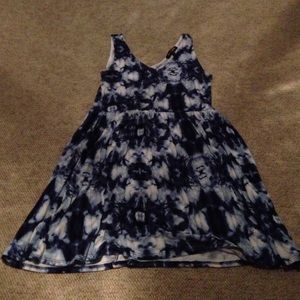 Blue tie dyed sun dress