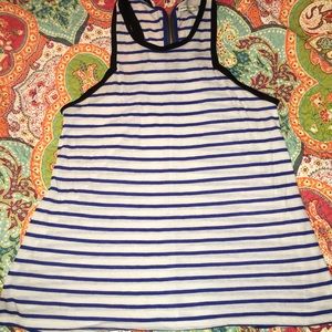 Blue and white striped tank