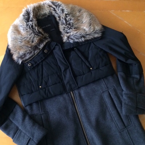 Mix Media Puffer Coat