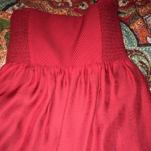 High low strapless dress