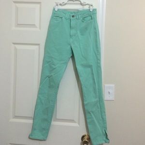 American Apparel Mint 4 Way Ankle Zip Jeans 28/29