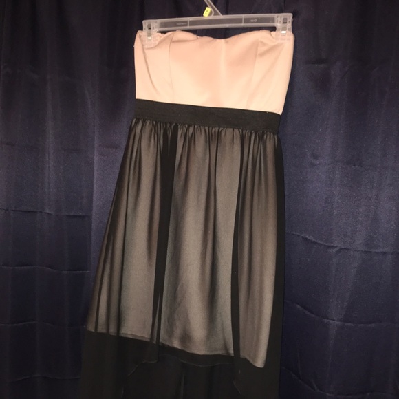 🎉Nude and black high low dress