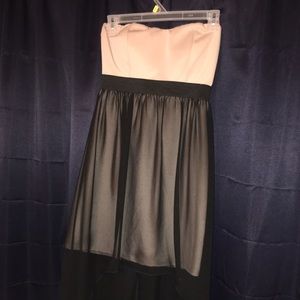 🎉Nude and black high low dress