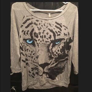 Grey 3/4 sleeve Tiger shirt