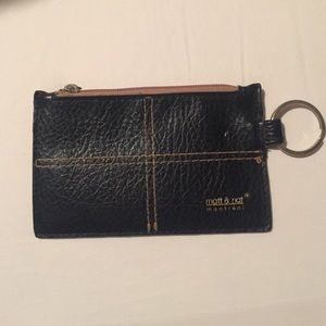 Vegan leather card holder with key ring