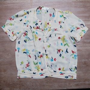 Urban Outfitters Sheer Brush Stroke Blouse