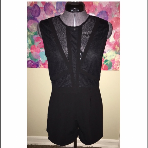 Black lace romper/ jumpsuit