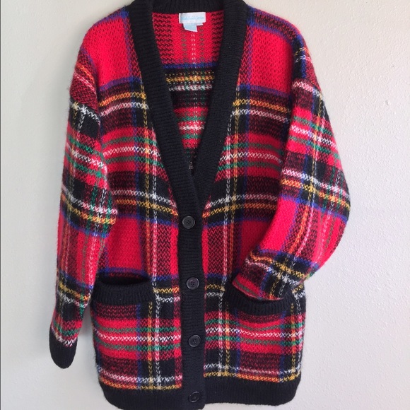 FOR SALE ON ETSY - Vintage Plaid Cardigan - Picture 1 of 1