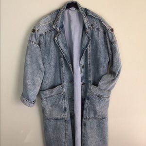 FOR SALE ON ETSY!! - Vintage Acid Wash Long Coat