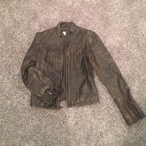 Brown leather jacket